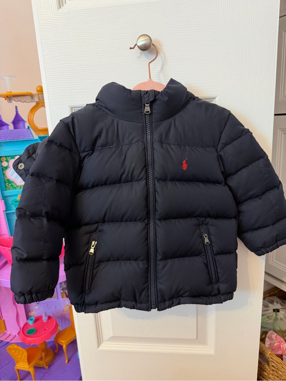 Polo by Ralph Lauren Black Puffer Jacket with Red Pony